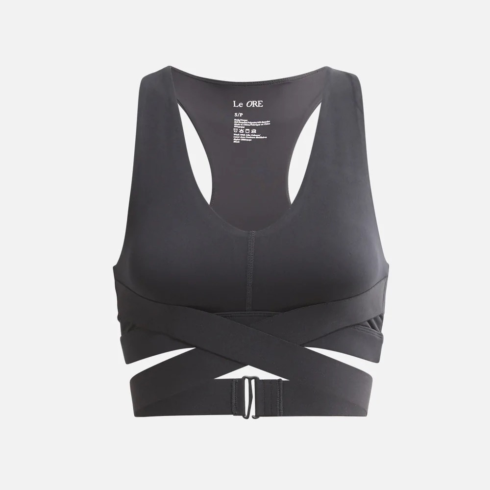 Le ore corso crossover black bra top size small